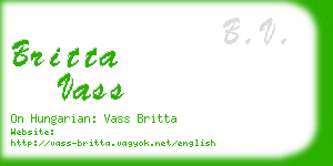 britta vass business card